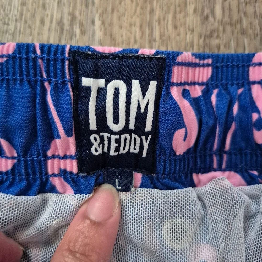 Tom & Teddy‎ Swim Trunks, Size L, Blue Pink